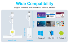 ID Chip Smart Card Reader Writer USB A USB C Credit Smart Card Reader