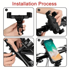 Bicycle Phone Holder, Motorcycle/bicycle Phone Holder, Supports All Phone Models From 12.19-17.27 Cm, 360° Rotating Phone Holder