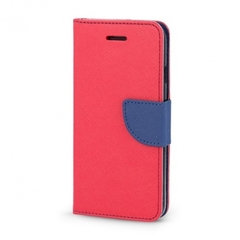 Xiaomi Redmi Note 10 Pro / 10 Pro Max Sarkana / zils maciņš grāmatiņa silikona / auduma