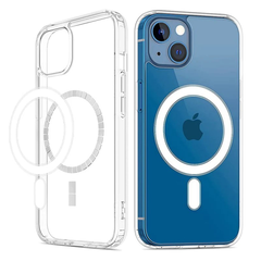 Luxury Magnetic Wireless Charge For Magsafe Case for iPhone  Back Cover Transparent Case