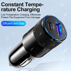 Fast Charging USB C  and USB 2 in 1 Car Charger - Ātrais Auto Lādētājs - Car Charger USB Type C Fast Charging Car Phone Adapter for iPhone Xiaomi Huawei Samsung Quick Charge 3.0