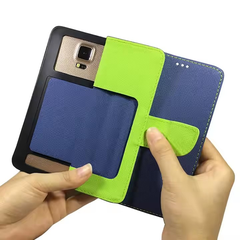 Universal Cell Case Saffiano Pattern Contrasting Flip Leather Phone Covers for All Phones