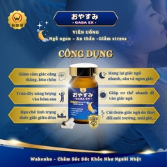 Viên Uống Ngủ Ngon, Giảm Stress GABA EX Wakenko [60 Viên]