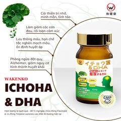 Viên Uống Tiền Đình Bổ Não Cao Cấp DHA + ICHOHA Wakenko [60 Viên]