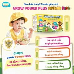 Siro Háu Ăn Lợi Khuẩn Yến Tươi Grow Power Plus Eikenbi Kids [Hộp 15 ống]