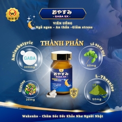 Viên Uống Ngủ Ngon, Giảm Stress GABA EX Wakenko [60 Viên]