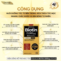 Viên Uống Mọc Tóc & Đen Tóc Black Grow Up Maximum Biotin 15,000µg Eikenbi [60 viên]