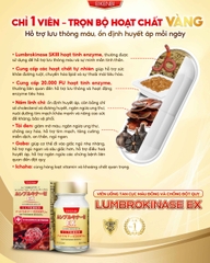 Viên Uống Tan Cục Máu Đông & Chống Đột Quỵ Lumbrokinase EX Eikenbi [60 viên - Date: Tháng 06/2026]