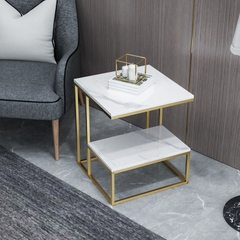 Kệ tab sofa vuông mặt đá 2 tầng BTSF-06