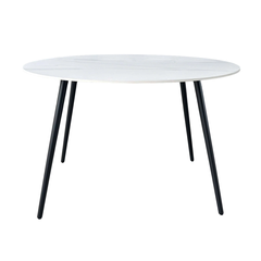 Bàn ăn tròn chân sắt sơn tĩnh điện mặt đá ceramic BA-30