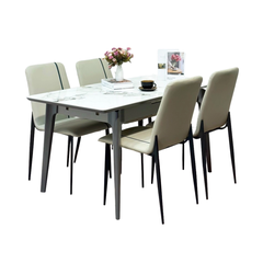 Bộ bàn ăn kéo dài (có tích hợp bếp từ) hàng nhập khẩu và 4 ghế zena BBAT-06