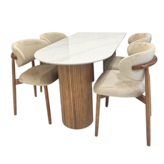 Bộ bàn ăn 4 ghế gỗ ASH cao cấp BAG-08