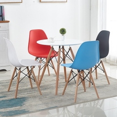 Bộ bàn ăn, cafe hiện đại cho 4 người gồm bàn tròn 4 chân và 4 ghế cafe eames BBC-28
