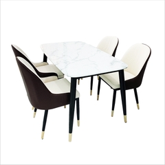 Bộ bàn ăn mặt đá 4 ghế monet BBA-35