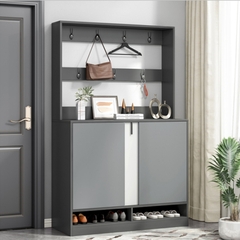 Mẫu tủ giày có kệ treo đồ hiện đại KG-10