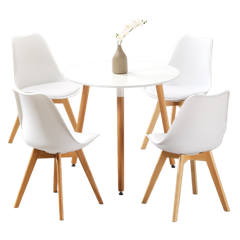 Bộ bàn tròn 3 chân và 4 ghế tiếp khách cho showroom BBC-03