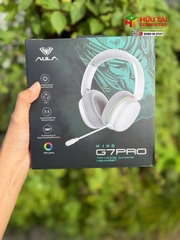 Tai Nghe Gaming Không Dây AULA G7 Pro Blue (Âm Thanh Vòm 7.1, Mic Chống Ồn AI, Đèn RGB)