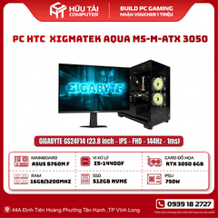 PC HTC 0726 XIGMATEK AQUA MS-M-ATX 3050 (B760, I5 14400F, 16GB, RTX 3050, 750W, MÀN HÌNH 24 INCH)