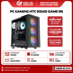 PC Gaming HTC SQUID GAME R6 (H510M, CPU i5 10400F, SSD 512GB, RAM 16GB, NVIDIA GTX 1650, PSU 550W)