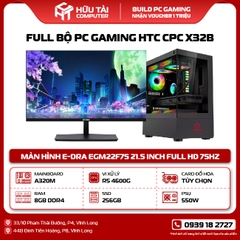 Full Bộ PC Gaming HTC CPC X32B Kèm Màn Hình 22 inch (A320M-A, CPU R5 4600G, RAM 8GB, SSD 256GB, PSU 550W)