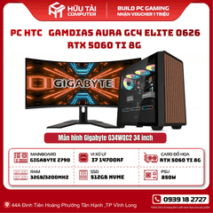 PC HTC Gamdias AURA GC4 ELITE 0626 rTX 5060 Ti 8G ( Z790, I7 14700KF, 32GB, 512GB, RTX 5060Ti, 850W)