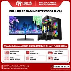 Full Bộ PC Gaming HTC CSGO2 D.VA1 Kèm Màn Hình 24 inch (H610M, CPU i5 12400F, RAM 16GB, SSD 256GB, NVIDIA GTX 1660S, PSU 650W)