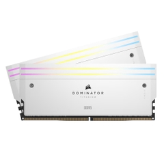CORSAIR Dominator Titanium RGB 48GB Memory Kit, White, 48GB (2x24GB) 6000MHz CL30 (CMP48GX5M2B6000C30W)