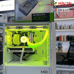 FULL PC GAMING HTC MIK STORM 360 WHITE 3FA(B550M , Ryzen 7 5700X3D, RAM 16GB 3200Mhz , SSD  GM7000 1TB, GIGABYTE 650W GP-P650SS,  Colorful iGame GeForce RTX 4060 Ti Ultra )
