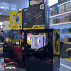 FULL PC GAMING HTC GAMING CPC X32B V3 (  MAIN HUANANZHI H610M-K , CPU Intel Core i3 12100F , RAM CENTAUR 8G/3200 , AGI AI198 256G NVME , AURA GP550 550W, Huananzhi RX550 4GB, Case Coolerplus CPC-EX32B   )