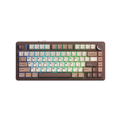 Bàn phím cơ AULA F75 3 Mode nâu be Barbie switch (3305)