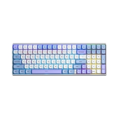 Bàn phím cơ 3 mode gaming AULA S100 Pro xanh dương trắng tím, red switch