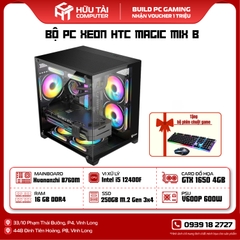 PC XEON HTC MAGIC MIX B (MAIN HUANANZHI B760M, CPU i5-12400F, GTX 1650 4GB, Ram 16GB, SSD 250GB M.2 Gen 3x4, PSU V600P 600W)