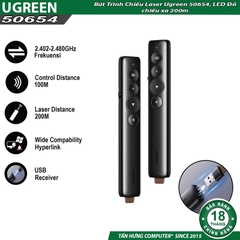 Bút trình chiếu Laser không dây chính hãng Ugreen 50654 cao cấp (Led đỏ, chiếu xa 200M)