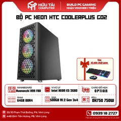 PC HTC XEON COOLERPLUS CPC G02 (MAIN HUANANZHI X99 F8D, CPU INTEL XEON E5 2680, Ram 64GB, SSD 500GB M.2 Gen 3x4, PSU DK750 750W)