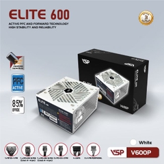 BỘ NGUỒN CÔNG SUẤT THỰC VSP ELITE ACTIVE PFC V600P - TRẮNG