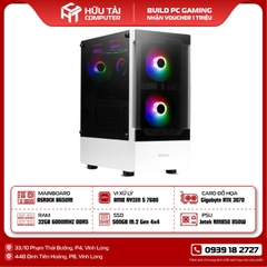 PC GAMING HTC TALOS E3 WHITE (MAIN ASROCK B650M, CPU AMD RYZEN 5 7600, Gigabyte RTX 3070, RAM 32GB, SSD 500GB M.2 Gen 4x4, PSU JETEK RM850 850W)