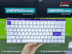 Bàn phím cơ có dây AULA HERO 84 tím trắng, Black king magnetic switch