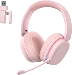 Tai Nghe Gaming Không Dây AULA G7 Pro PINK(Âm Thanh Vòm 7.1, Mic Chống Ồn AI, Đèn RGB)