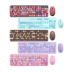 Bộ phím chuột không dây AULA AC306 Pink-Colorful