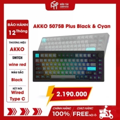 Bàn phím AKKO 5075B Plus Black & Cyan (AKKO CS switch – Wine Red)