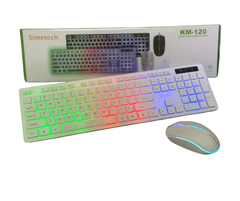 Combo Keyboard + Mouse Simetech KM-120 White LED