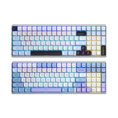 Bàn phím cơ 3 mode gaming AULA S100 Pro xanh dương trắng tím, red switch
