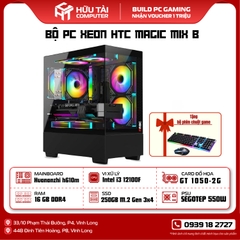 PC HTC MAGIC MIX B (MAIN HUANANZHI H610M, CPU INTEL i3-12100F, GT 1050-2G, Ram 16GB, SSD 250GB M.2 Gen 3x4, PSU Segotep 550W)
