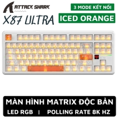 Bàn Phím Cơ Attack Shark X87 Ultra 3 Mode 8KHz, Megalodon Switch, Hot-Swap, LED RGB, 10000mAh