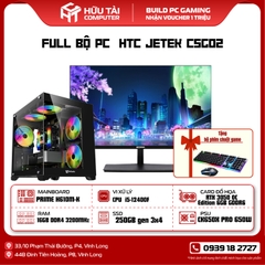 FULL BỘ PC HTC JETEK CSG02 (MAIN PRIME H610M-X, CPU i5-12400F, RTX 3050 OC 6GB, Ram 16GB, SSD 250GB gen 3x4, PSU CK650X PRO 650W)