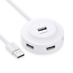 Bộ chia 4 cổng USB 2.0 Ugreen 20270 (Dài 1m, Màu trắng)