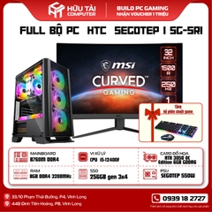 FULL BỘ PC HTC SEGOTEP 1 SG-SRI (Main B760M, CPU i5-12400F, RTX 3050 OC 6GB, Ram 8GB, SSD 356GB gen 3x4, PSU Segotep 550W)