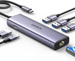 Thiết bị mở rộng USB Type-C to HDMI 4k@60Hz/ USB 3.0/ Lan Gigabit/ PD 100W Ugreen 10919