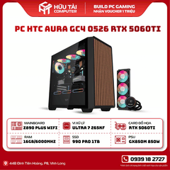 PC HTC AURA GC4 0526 RTX 5060Ti (TUF GAMING Z890 PLUS WIFI DDR5, Ultra 7 265KF, RAM DDR5 16G/6000, Samsung 990 Pro 1TB, 850W, RTX 5060 Ti)