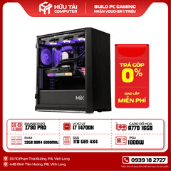 PC GAMING HTC  MIK STORM 360 BLACK 3FA (  Main Asrock Z790 PRO RS WIFI DDR5, i7 14700K, RAM 32GB , SSD 1TB,  NZXT C1000 GOLD 1000W ,VGA A770 TITAN OC Edition 16GB, CASE MIK STORM 360 BLACK 3FA)
